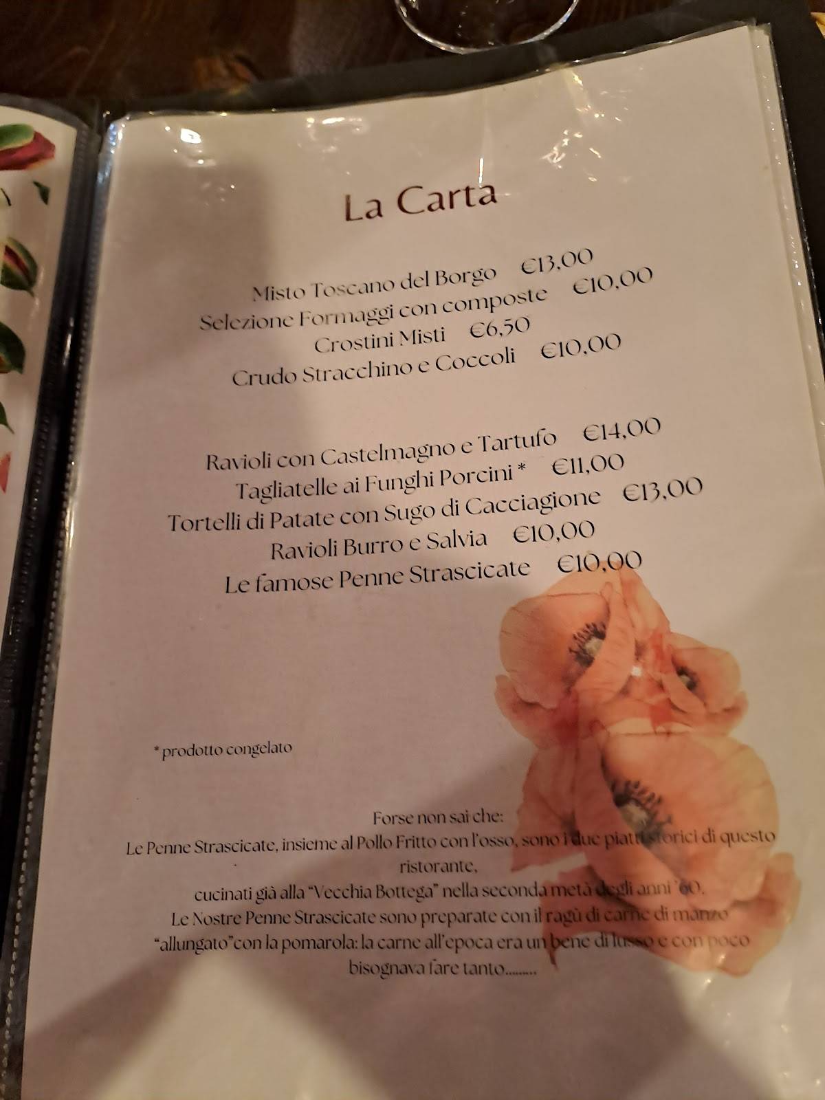Menu di Ristorante di Travalle 