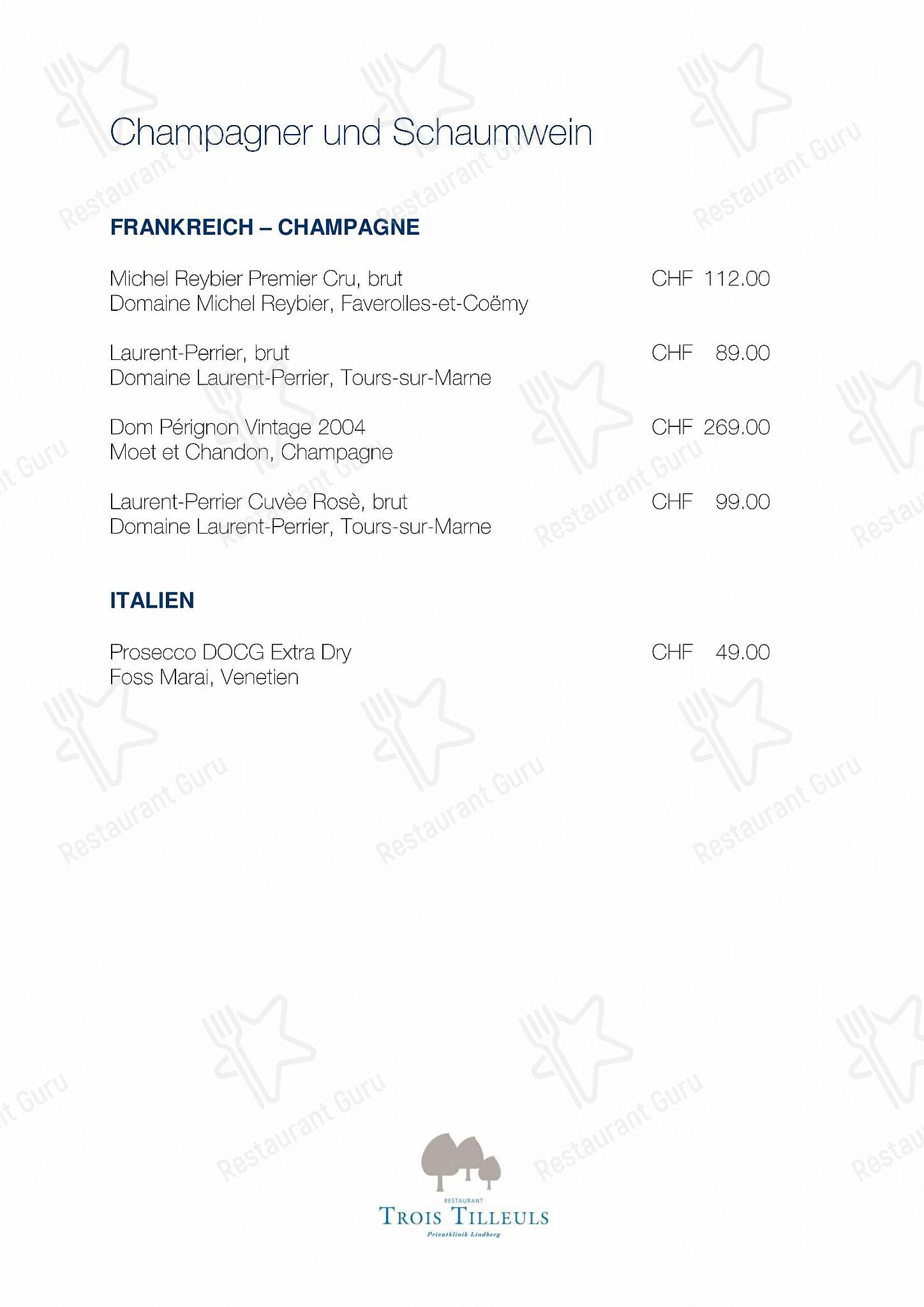 Menu di Trois Tilleuls - Menu