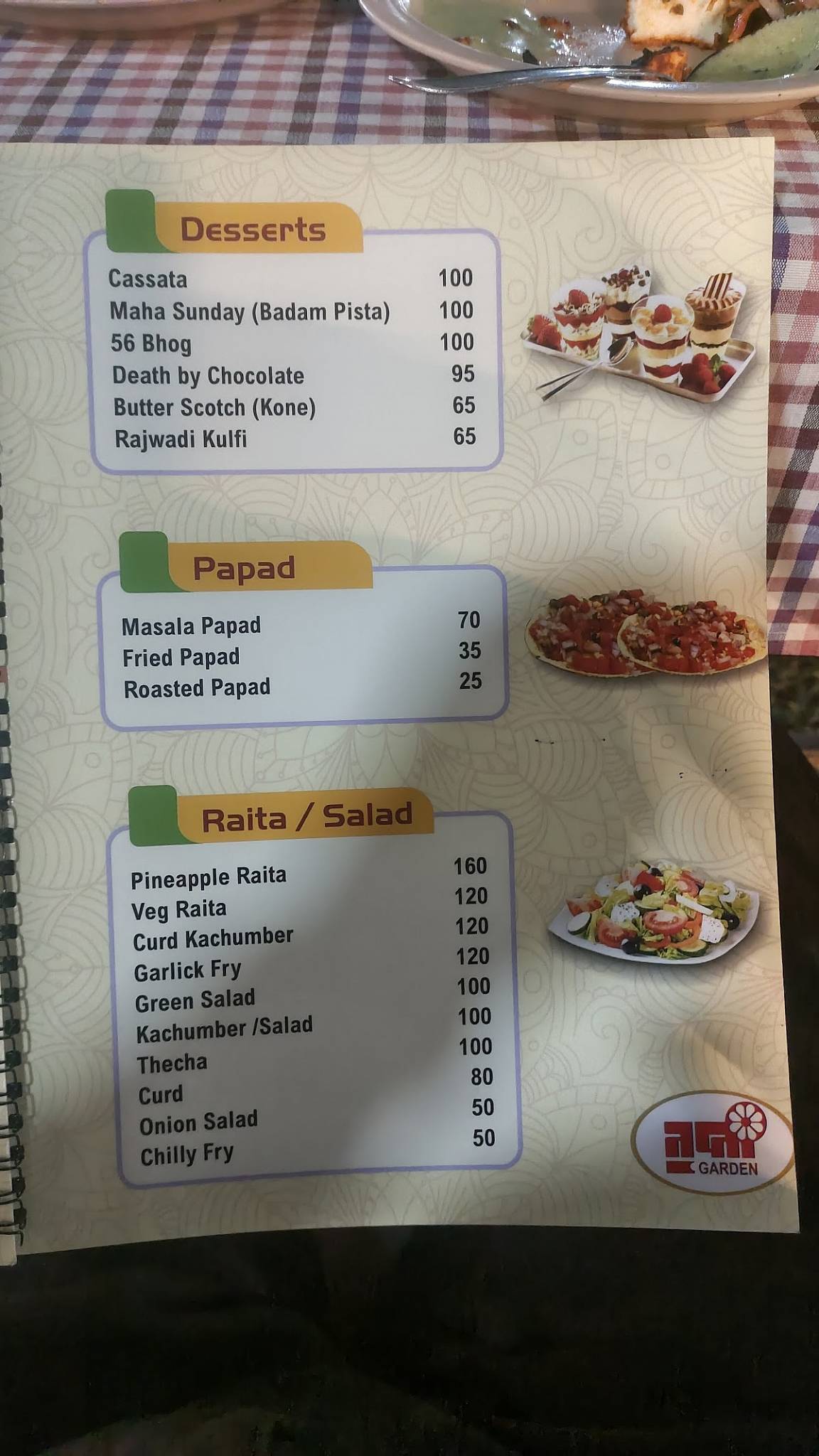 Trupti Garden and Restaurant menu
