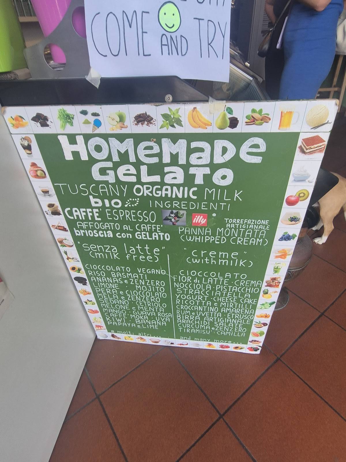 Menu di Tuffo 13 gelateria 