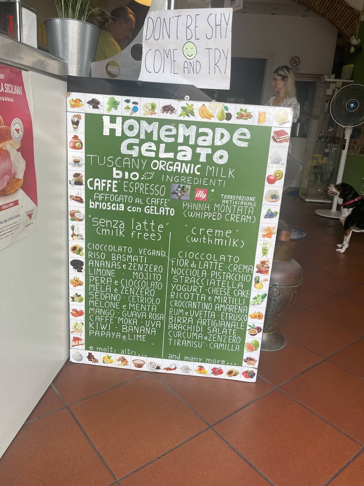 Menu di Tuffo 13 gelateria 