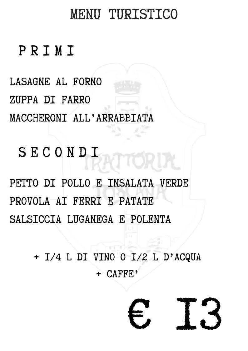 Menu di Trattoria Toscana 