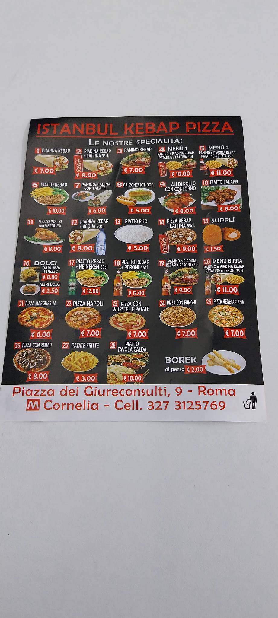 Menu di Turkish Kebab and Pizza 