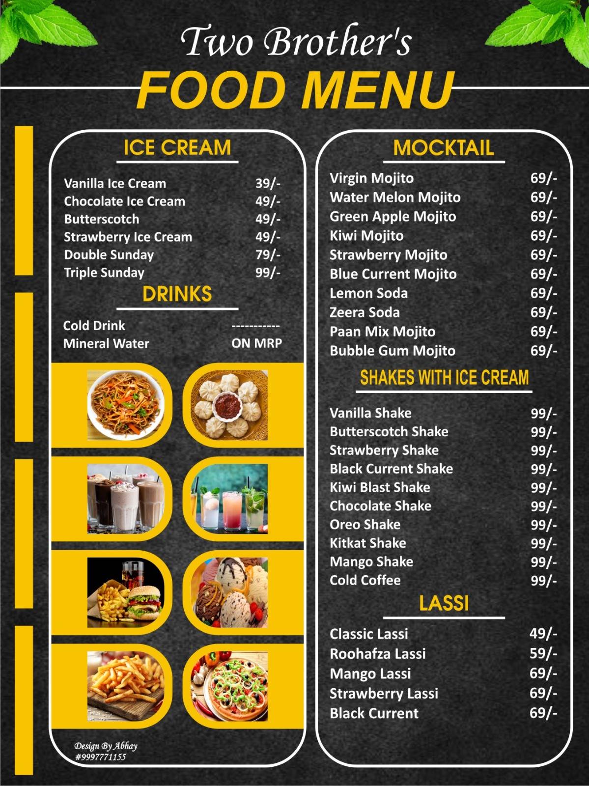 Two Brothers Cafe menu