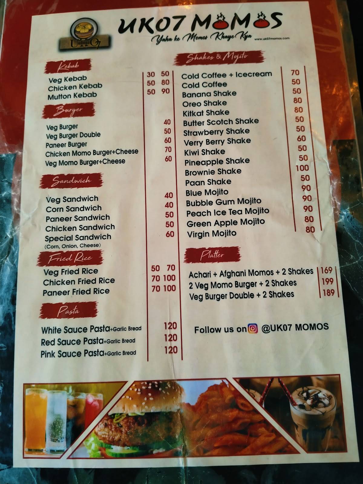 UK07 MOMOS menu