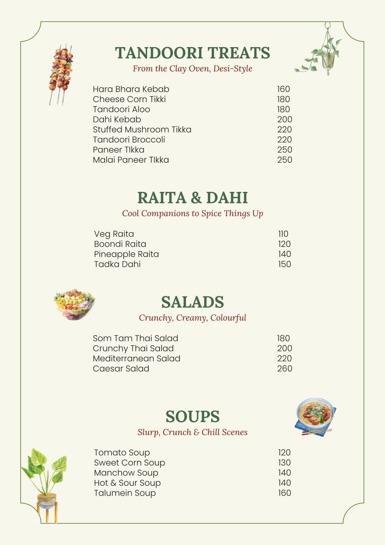 Dhara Cafe & Restaurant menu
