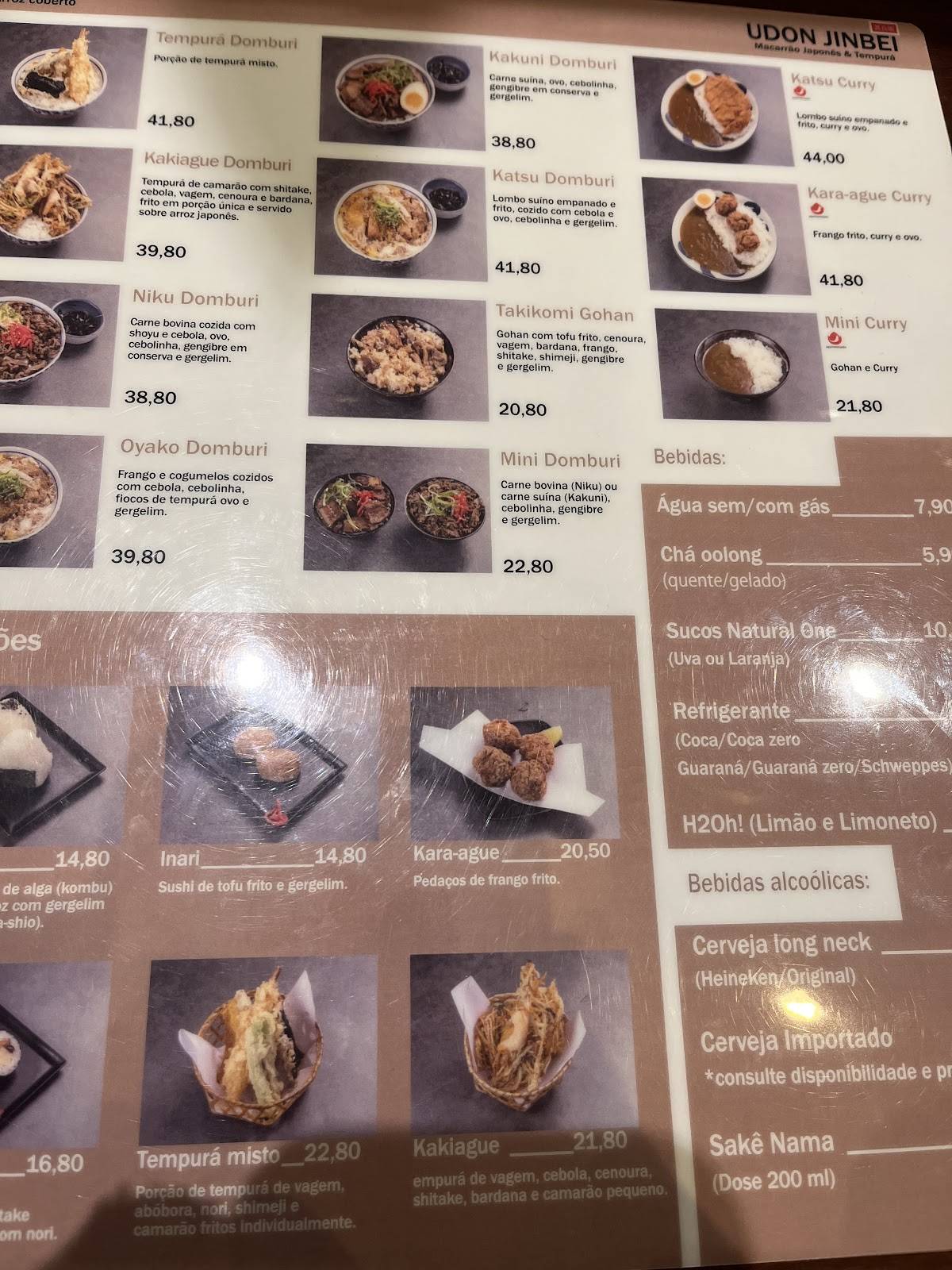 Udon Jinbei cardápio