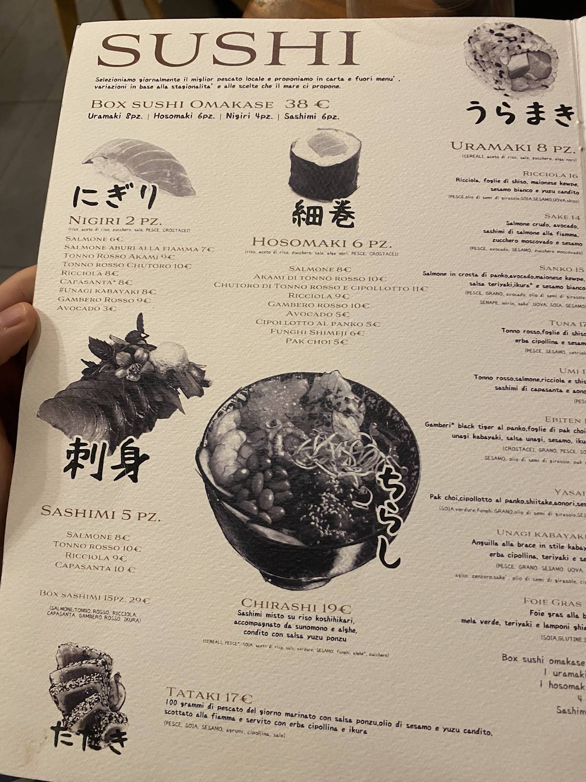 Menu di Umami - Trattoria Giapponese 