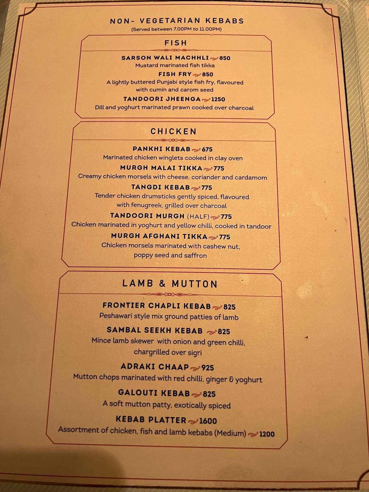 Under The Mango Tree menu