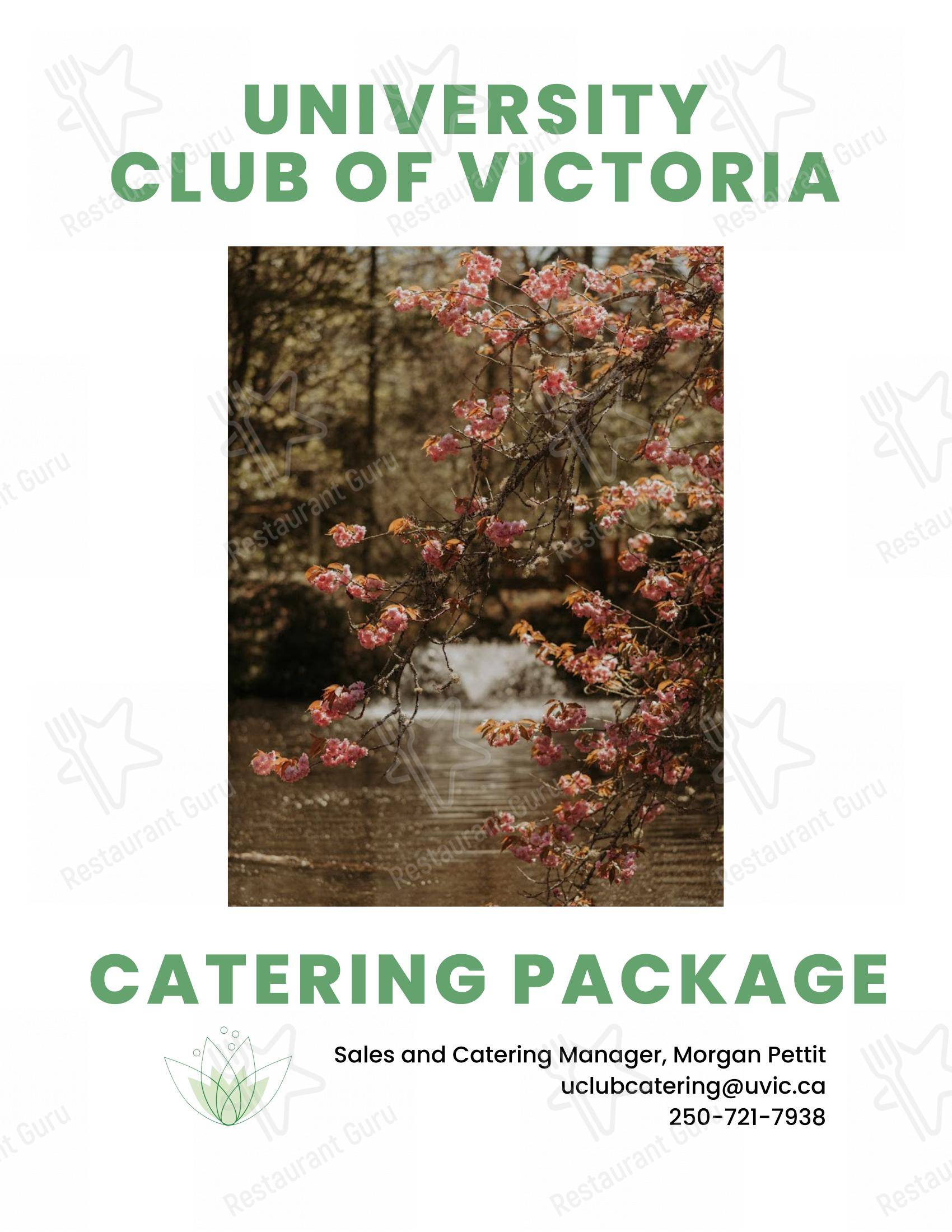 University Club of Victoria dans Victoria - Основное меню