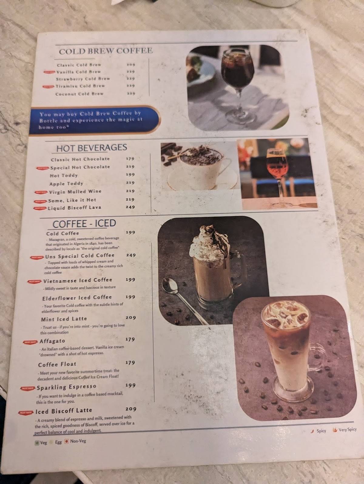 Uns Cafe menu
