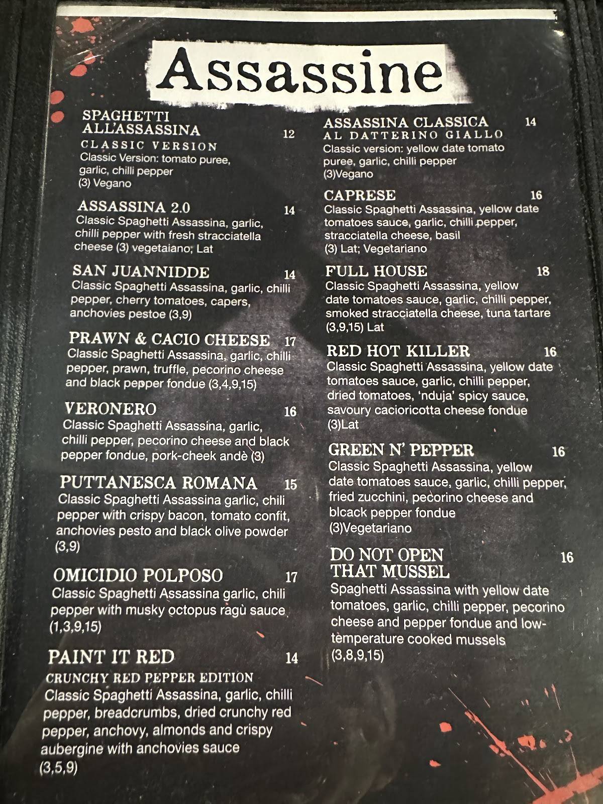 Menu di Urban - L'Assassineria Urbana 