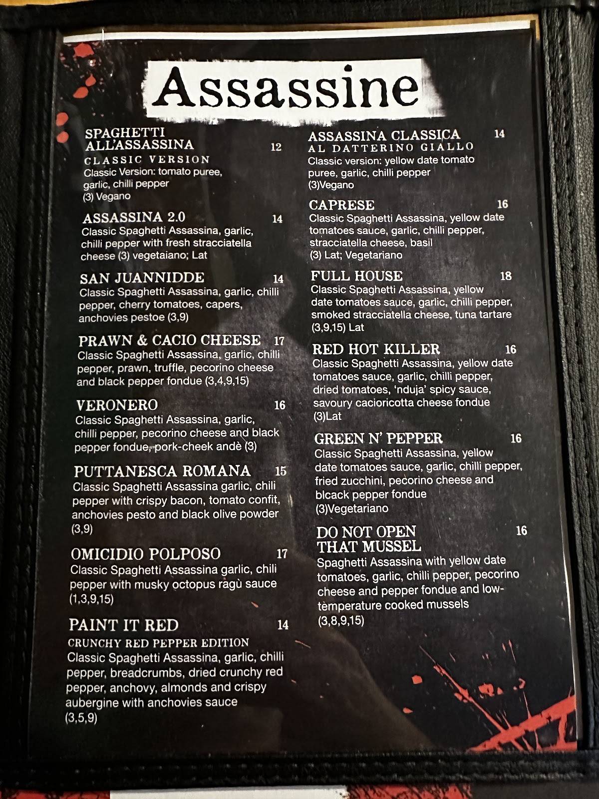 Menu di Urban - L'Assassineria Urbana 