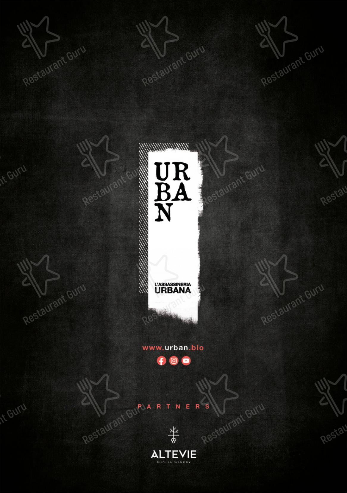 Основное меню per Urban - L'Assassineria Urbana in Bari