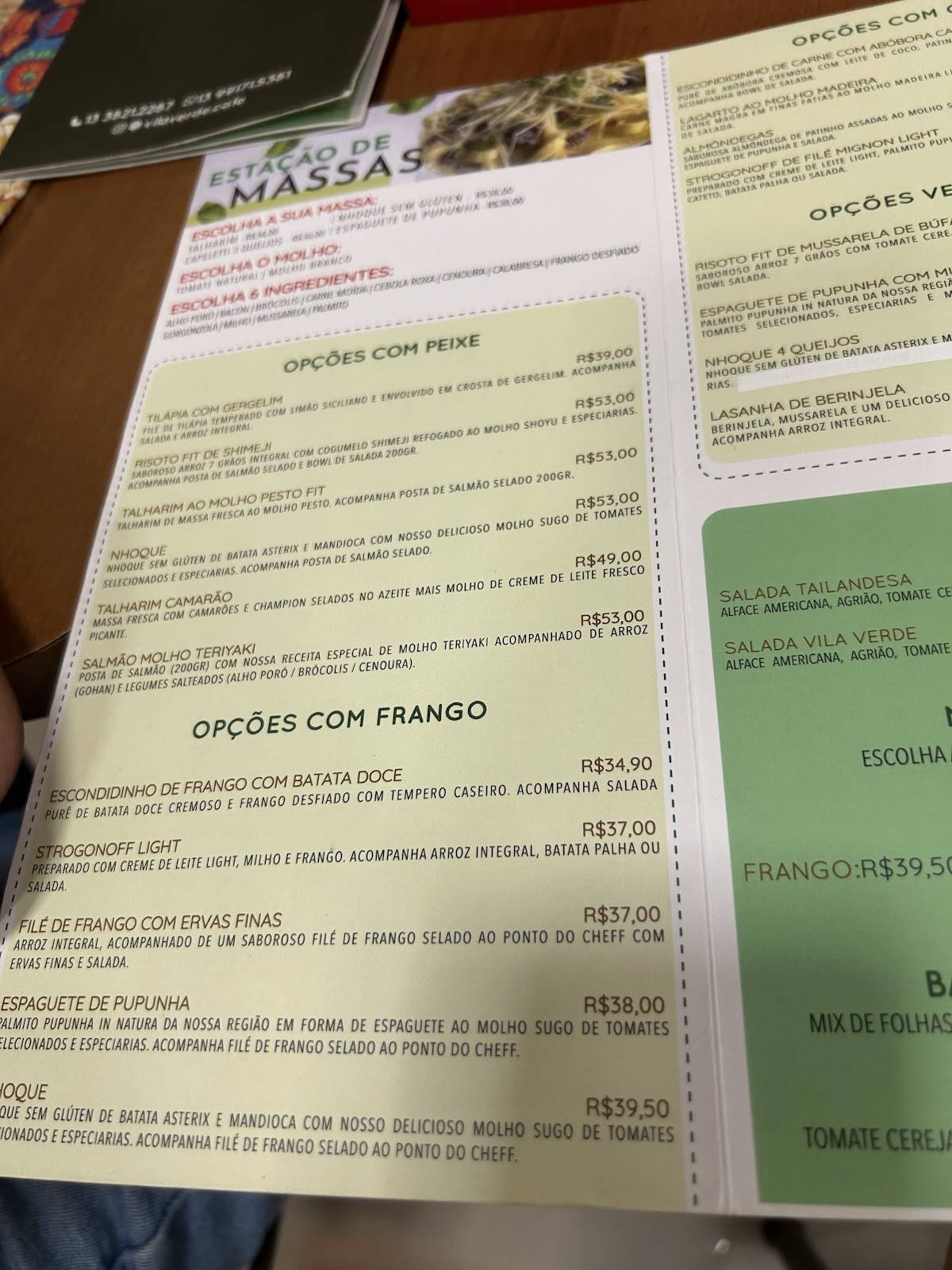 Café Natura cardápio