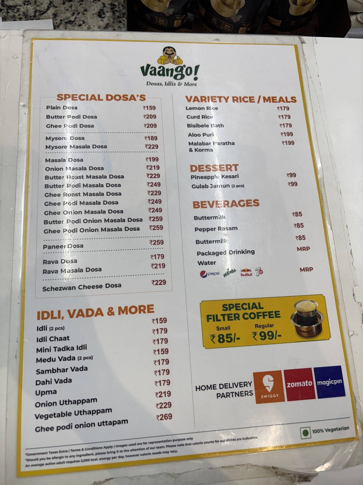 Vaango menu