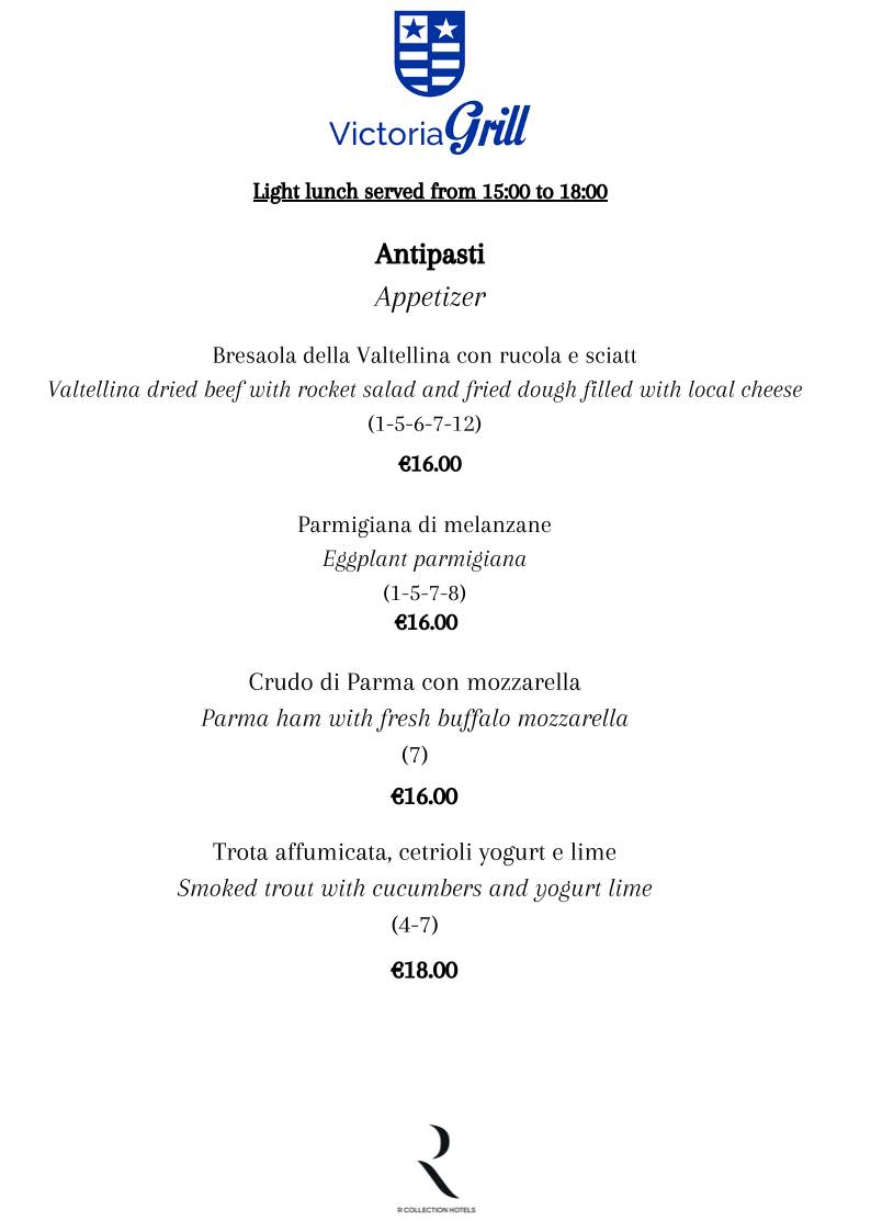 Menu di Victoria Grill 