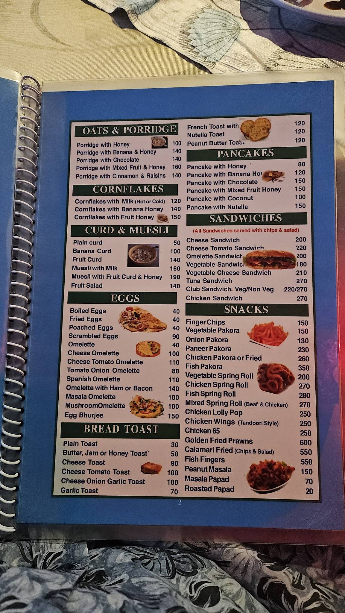 Clafouti Restaurant menu