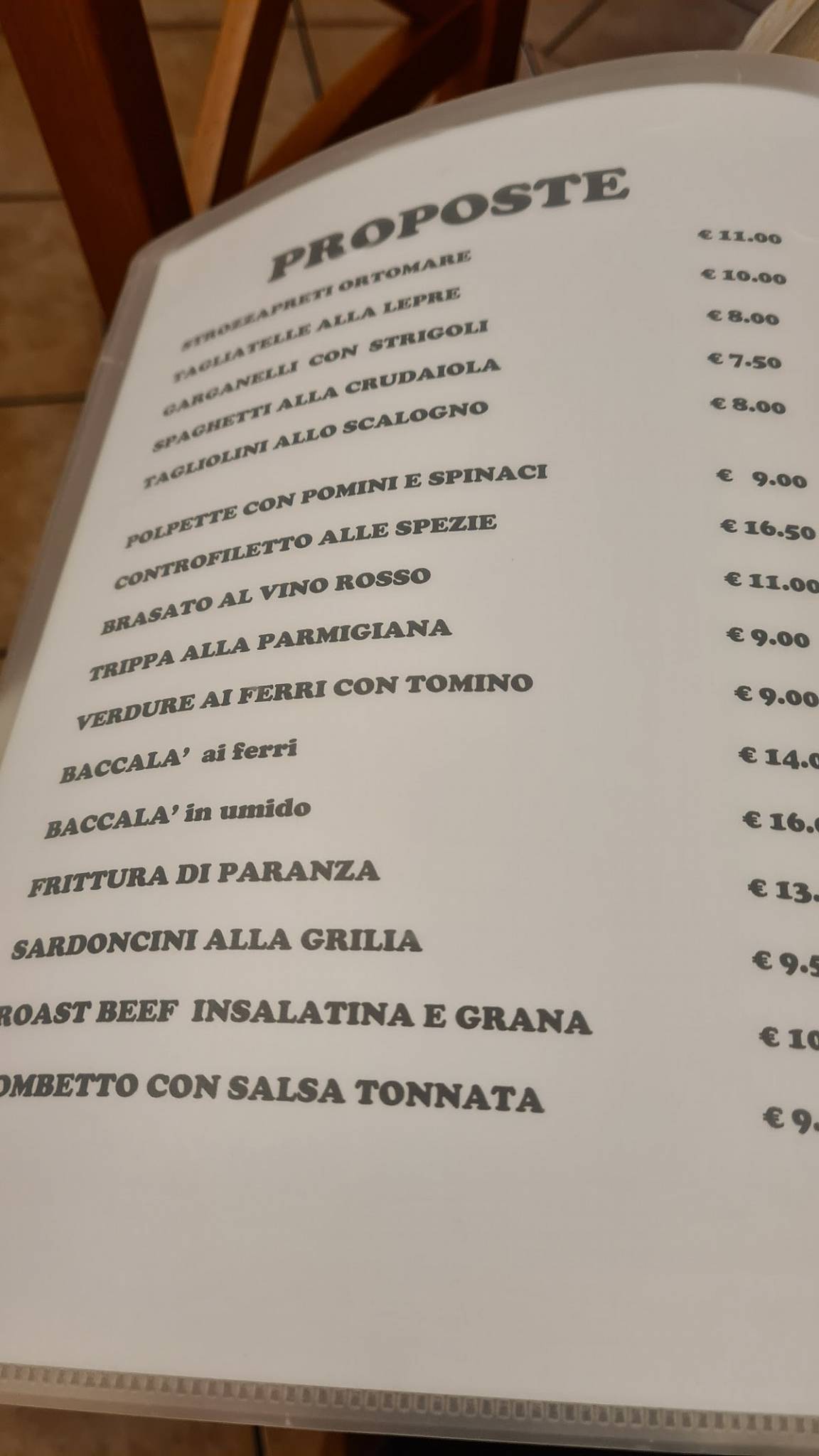 Menu di Vecchia Ravenna da Mario - Pasta fatta in casa, Menù di carne e pesce 