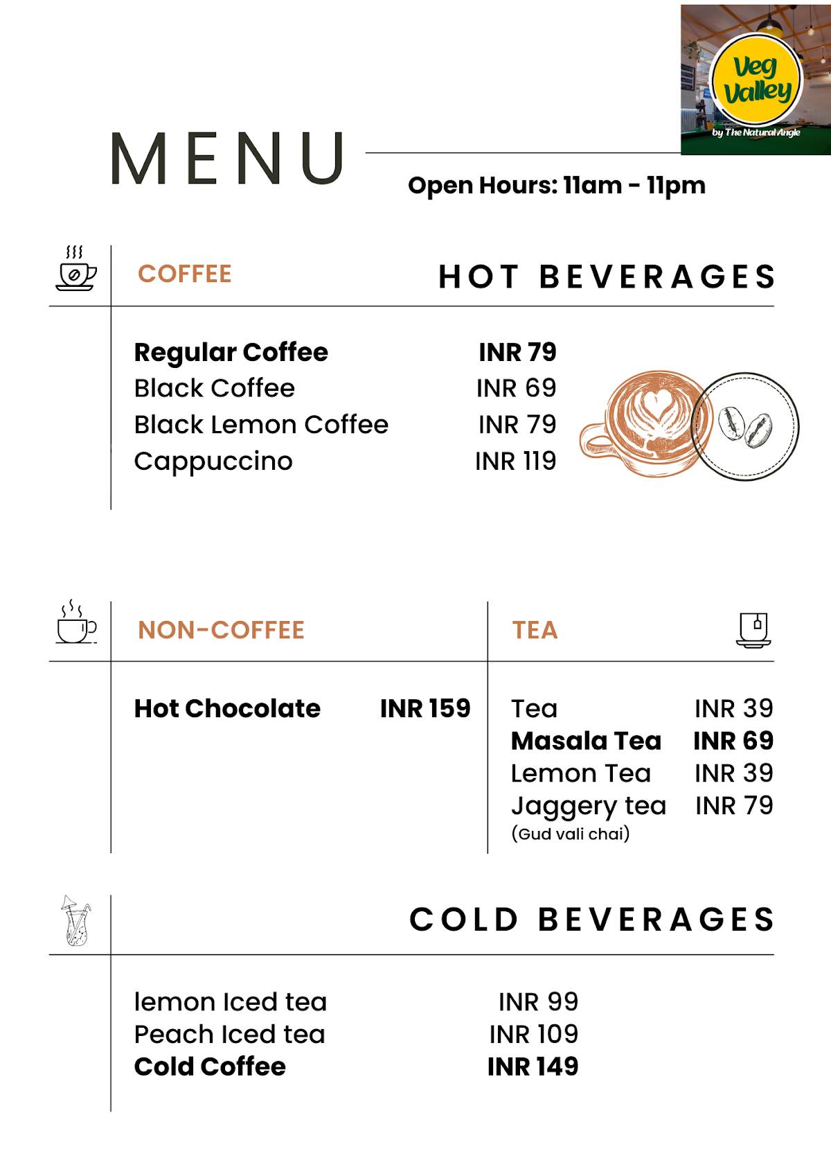 Veg Valley by The Natural Angle menu