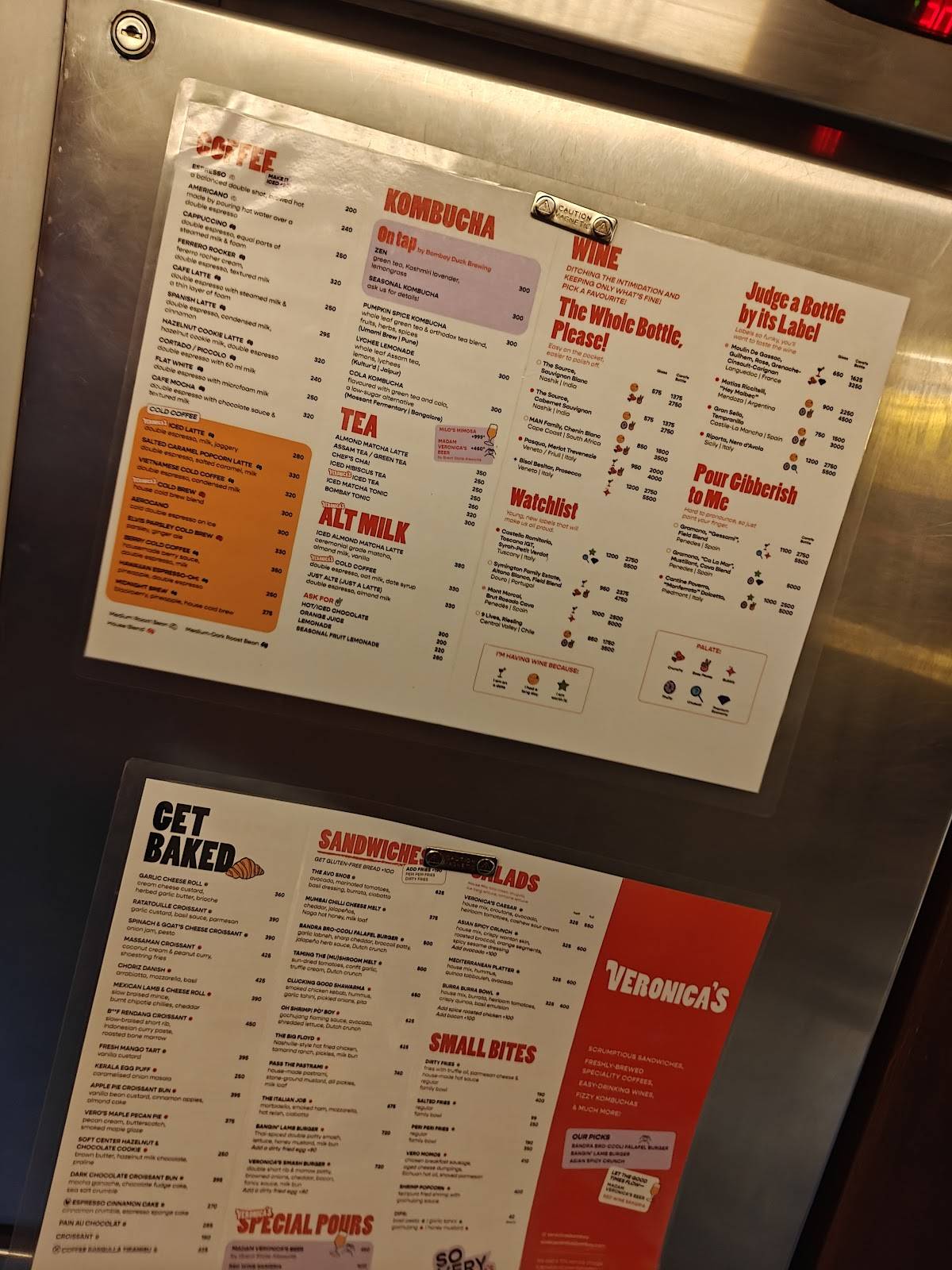 Veronica's menu