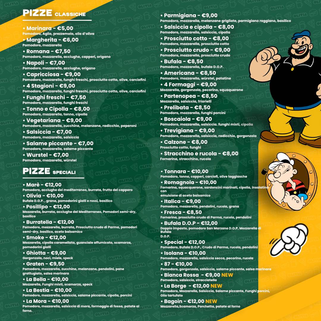 Menu di Olivia Pizza & Dintorni 