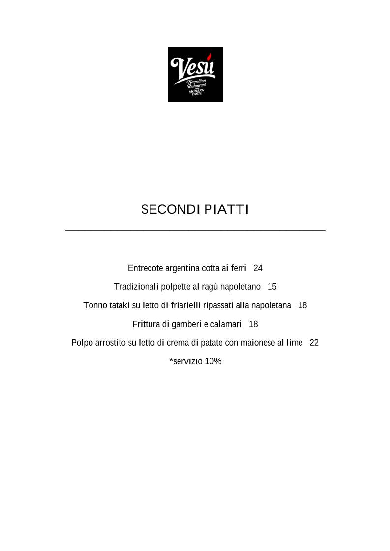 Menu di Vesù By Sano Sano 