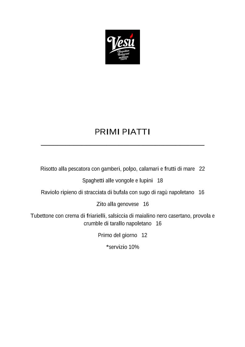 Menu di Vesù By Sano Sano 