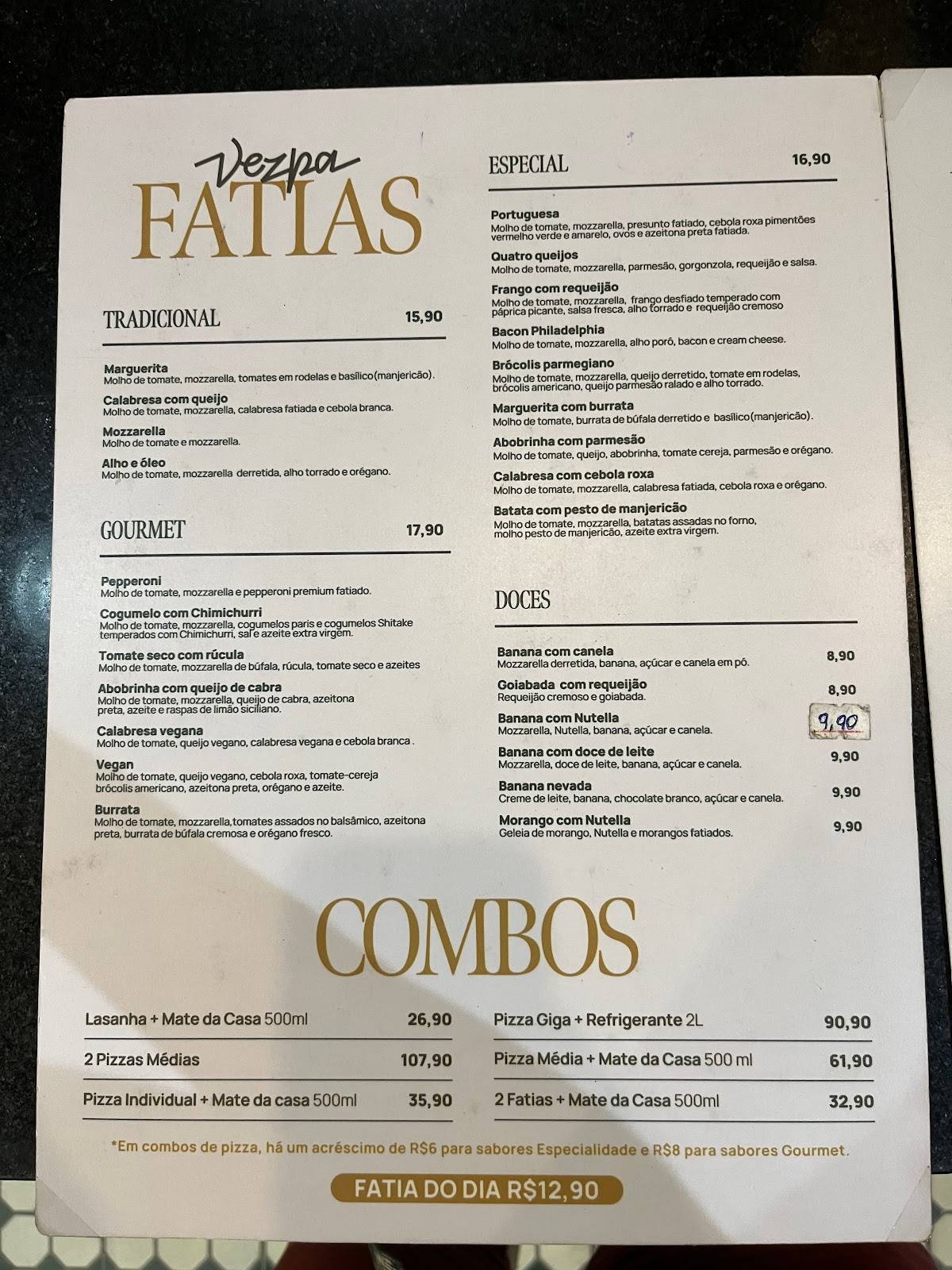 Vezpa Pizzas - Laranjeiras cardápio