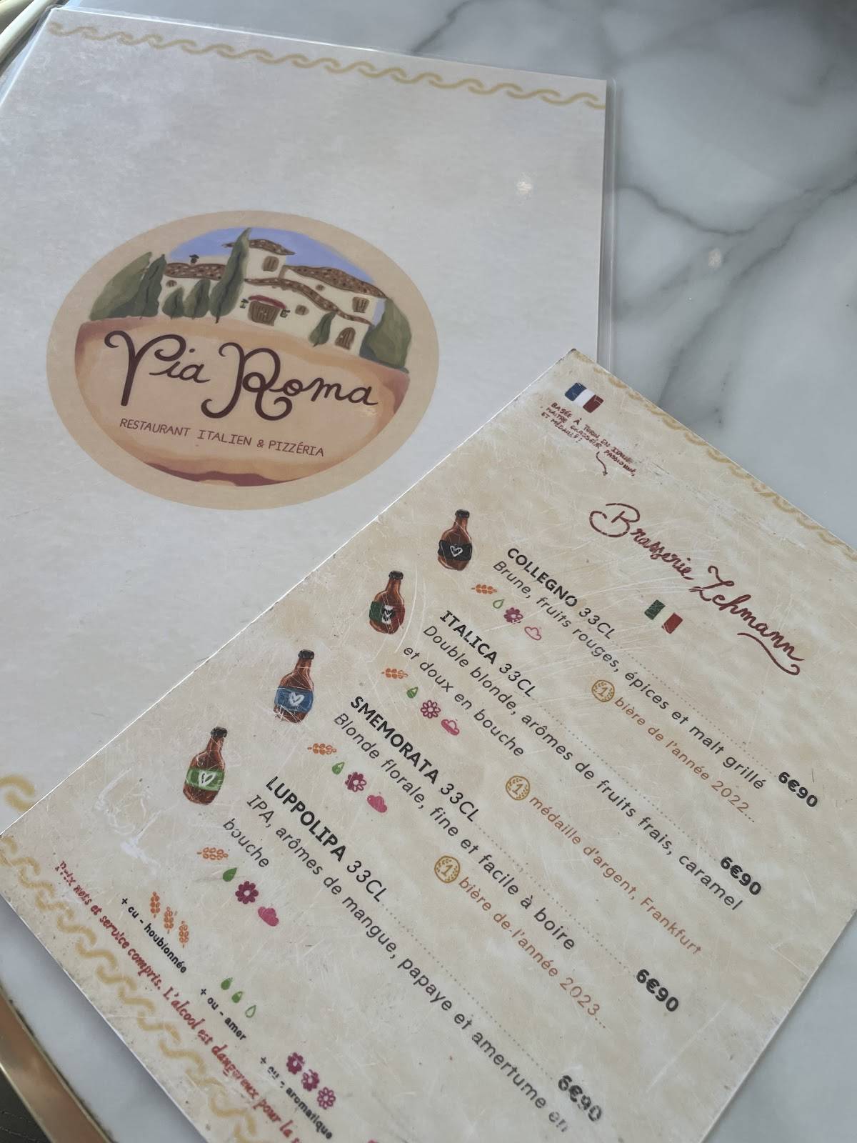 Menu de Via Roma