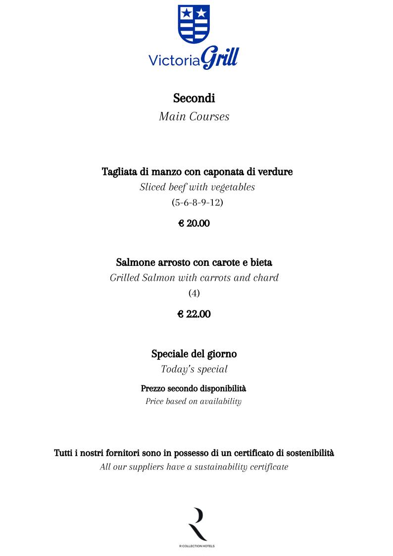 Menu di Victoria Grill 