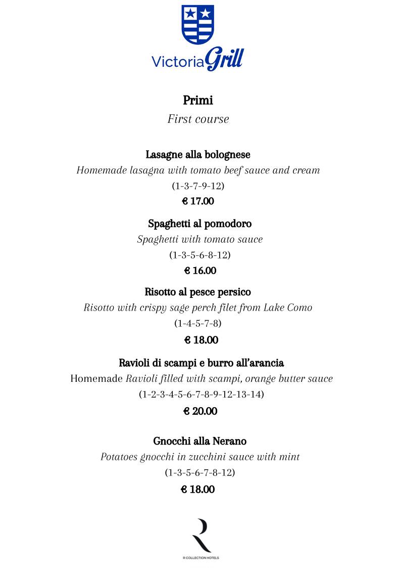 Menu di Victoria Grill 