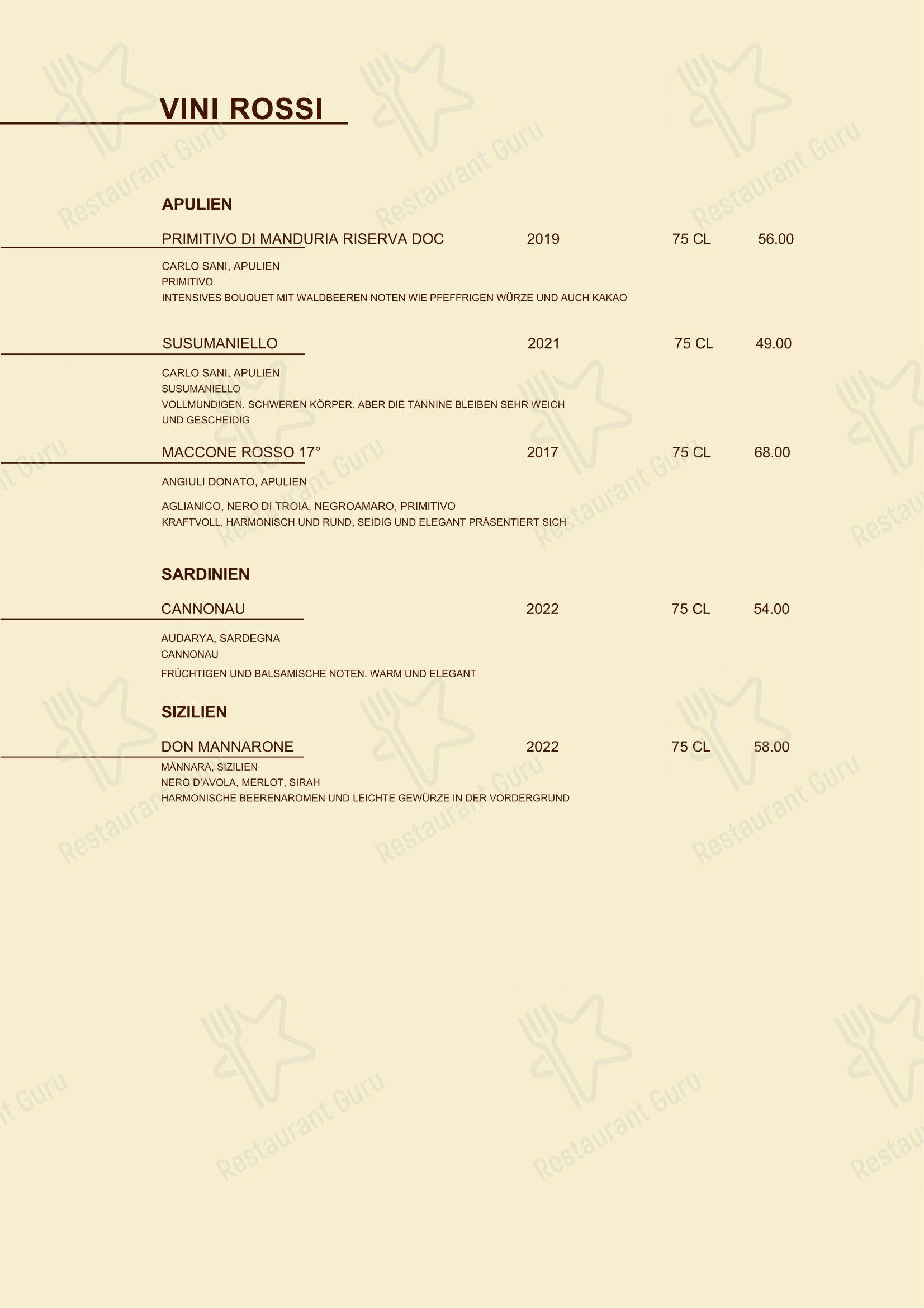 Menu per Villa Barone Ristorante Pizzeria in Bassersdorf