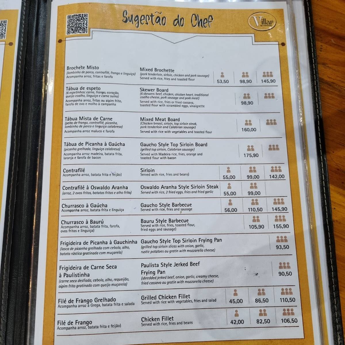 Villar Restaurante & Pizzaria - (Copacabana) cardápio
