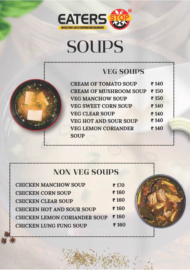 Eaters Stop Restaurant menu