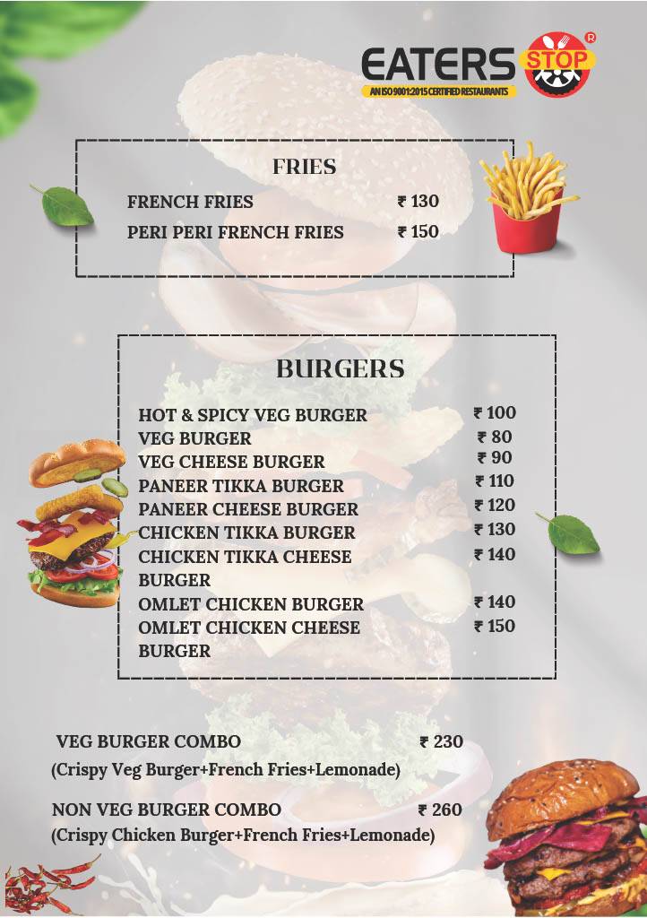 Eaters Stop Restaurant menu