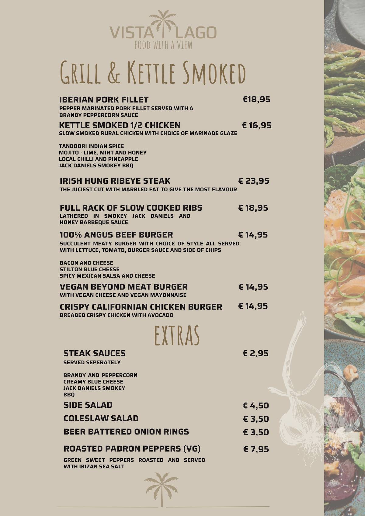 Menu at Vista Lago Restaurant, Las Lagunas de Mijas