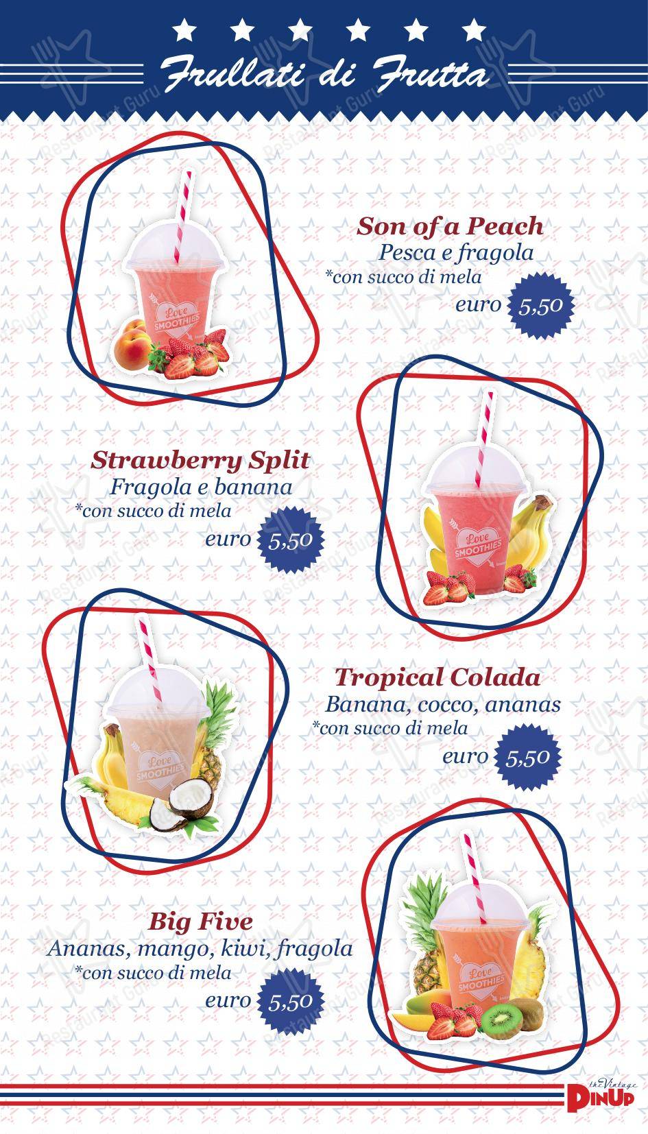 Menu di PinUp Pub - 菜单