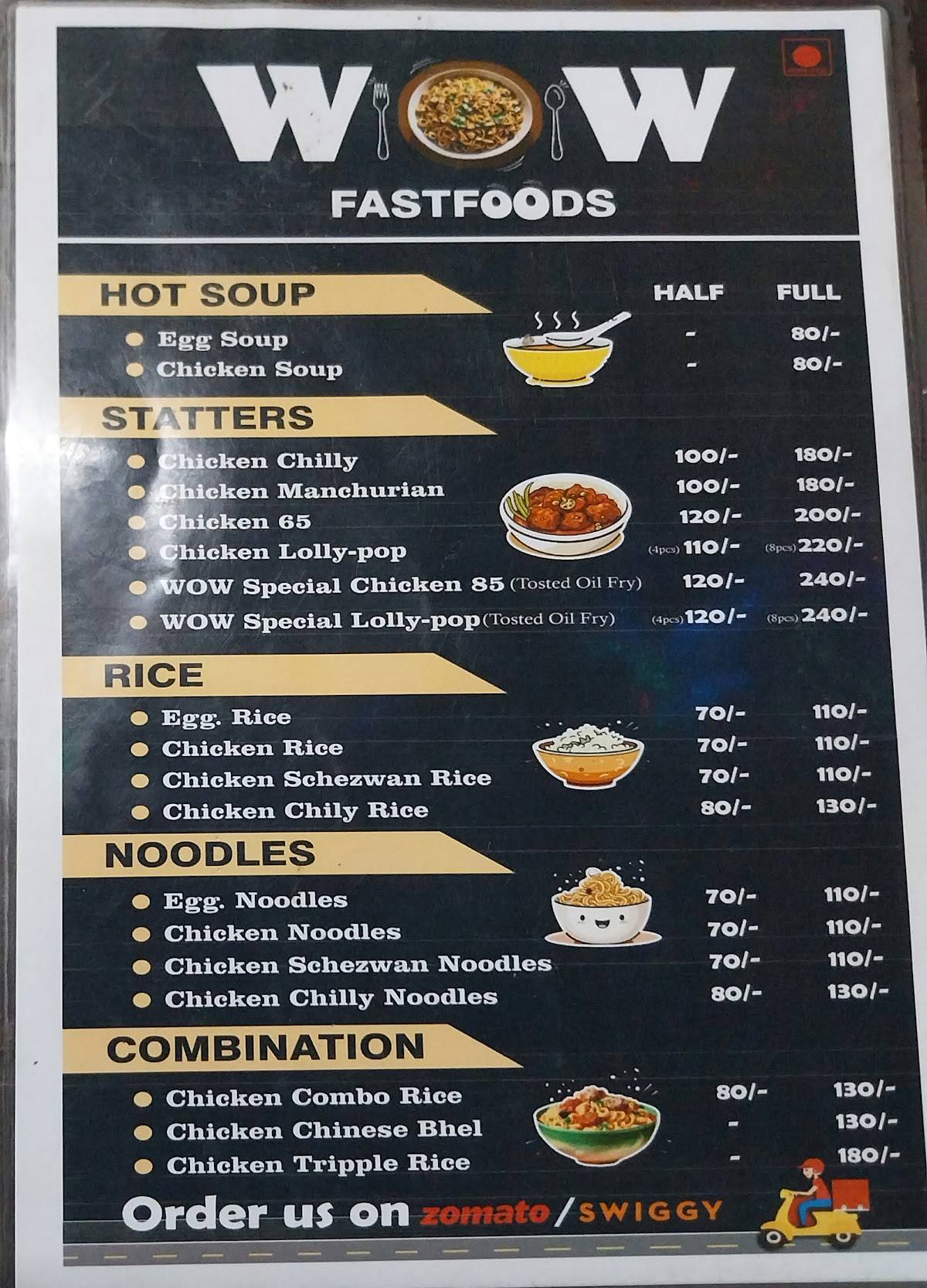 WOW FASTFOODS menu