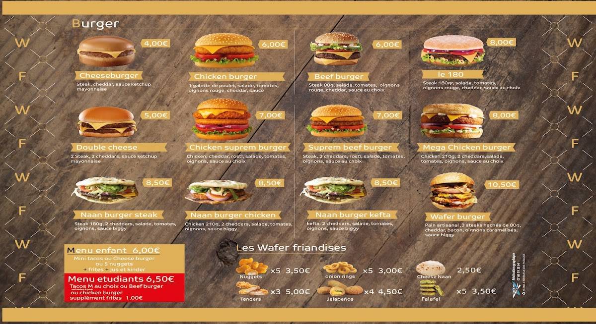 Menu de Wafer Food