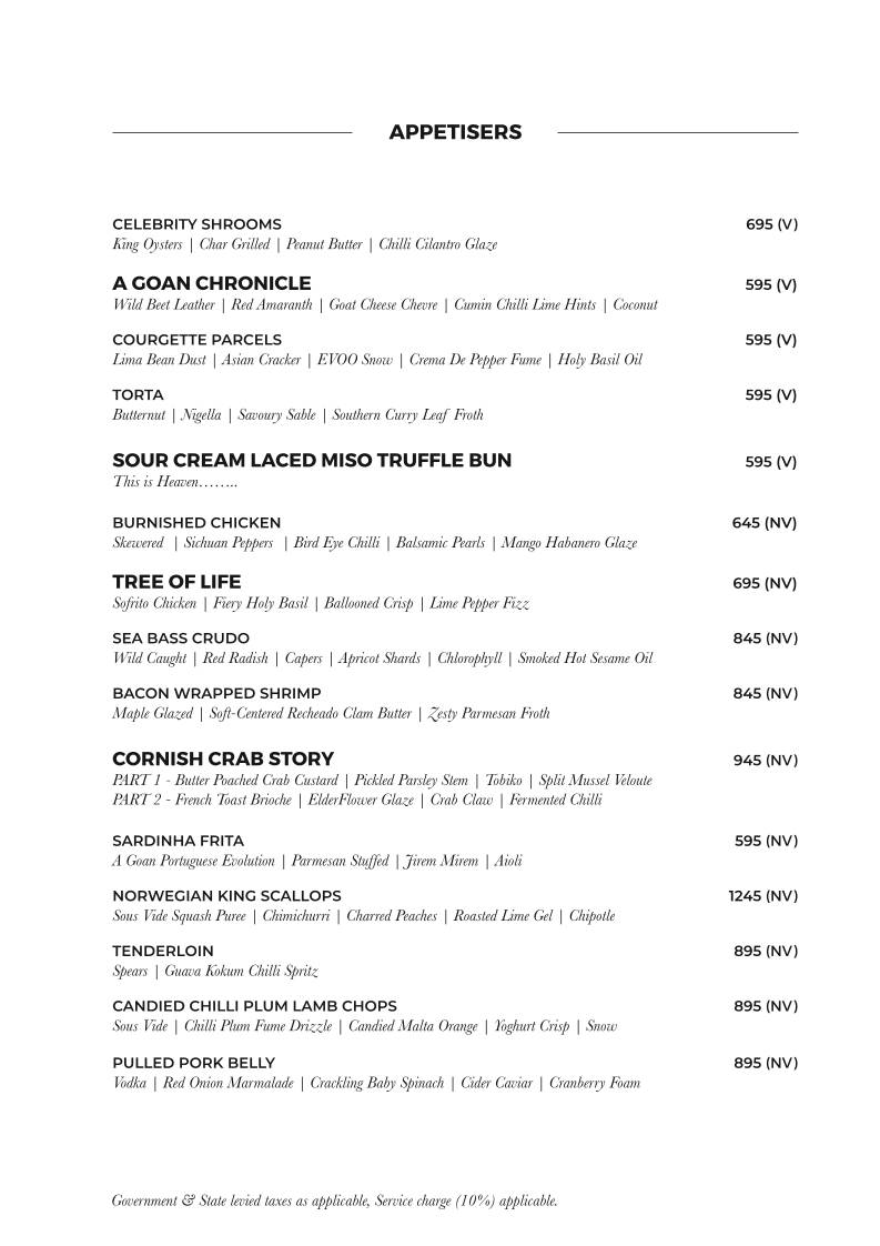 White Plate by Chef Jason menu