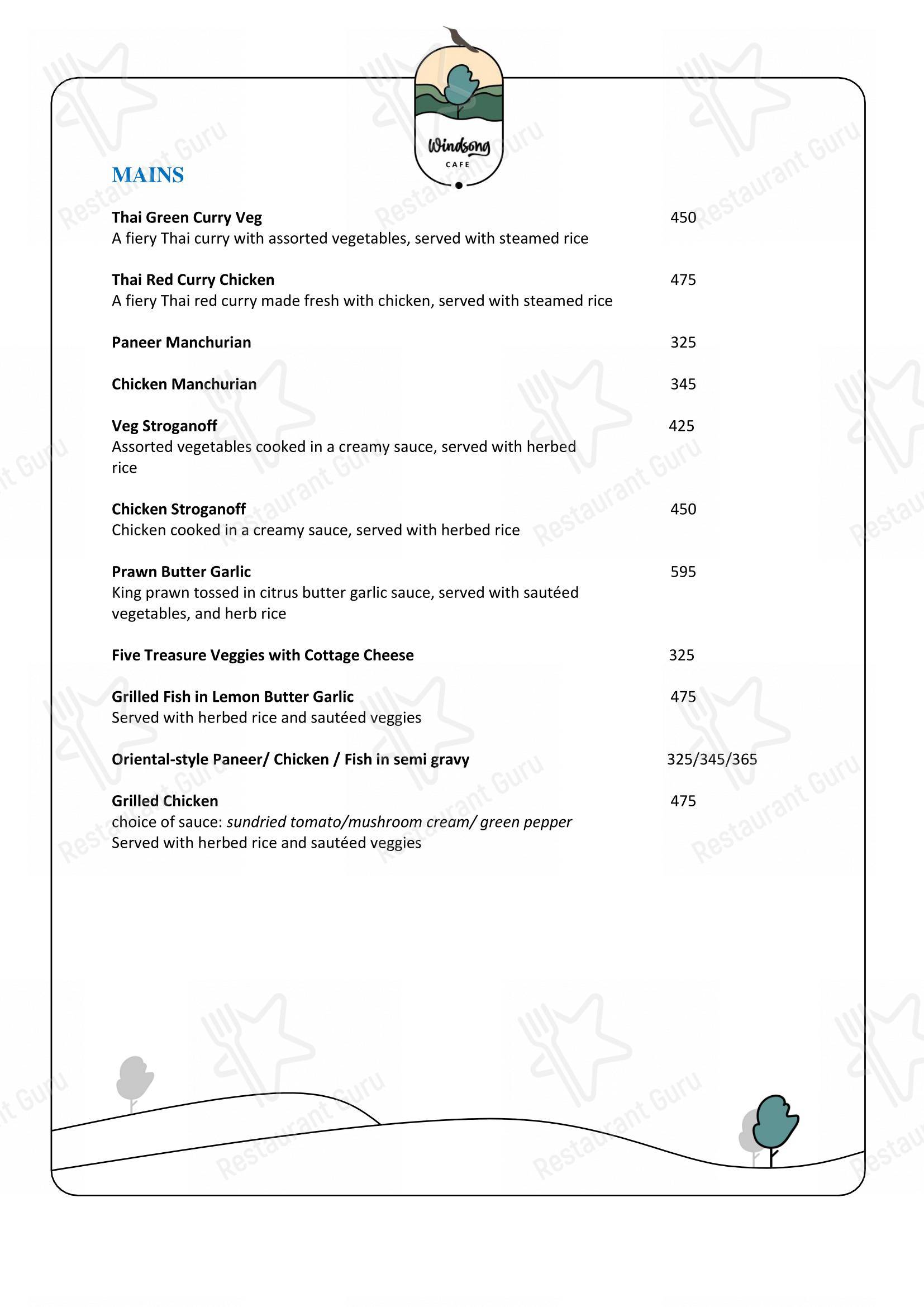 Windsong cafe ৱিন্ড চং ক্যেফে in Dibrugarh - Menu