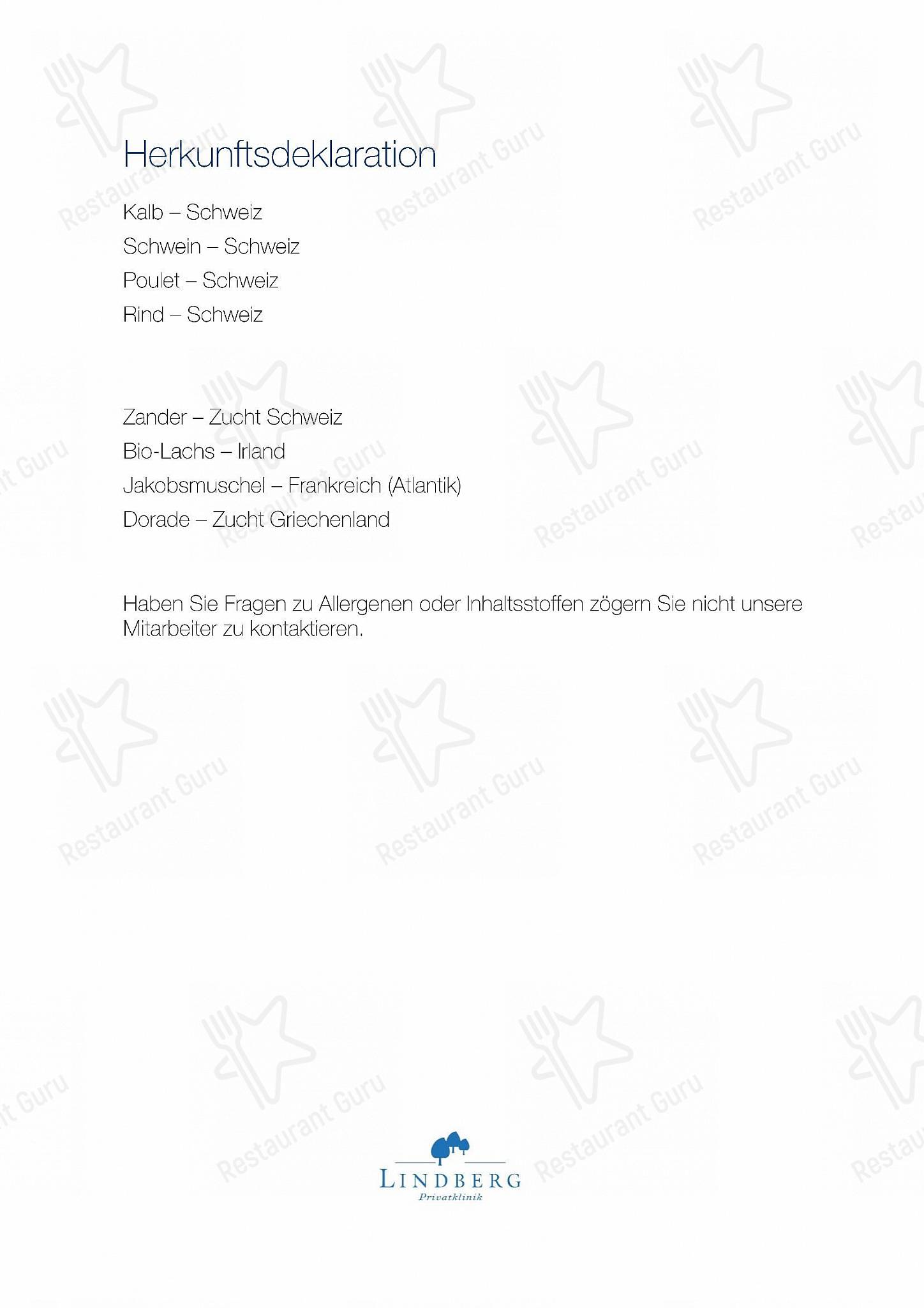 Trois Tilleuls in Winterthur - Menu