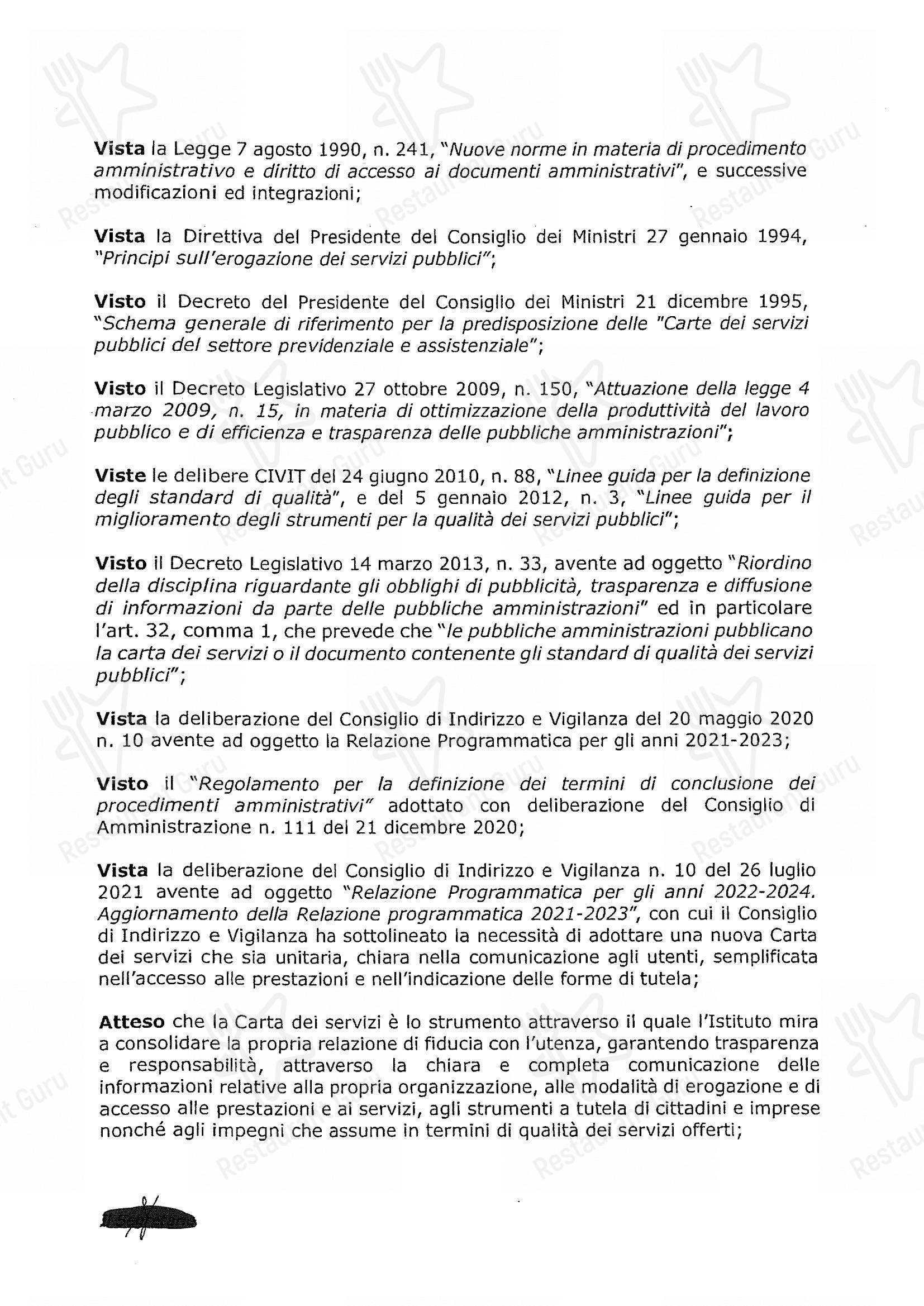 Woods - Centocelle in Roma - Menu bar