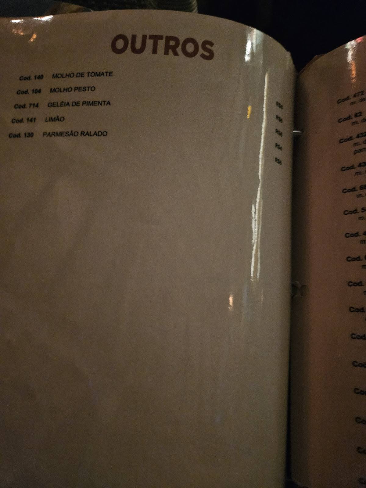 Xícara da Silva cardápio