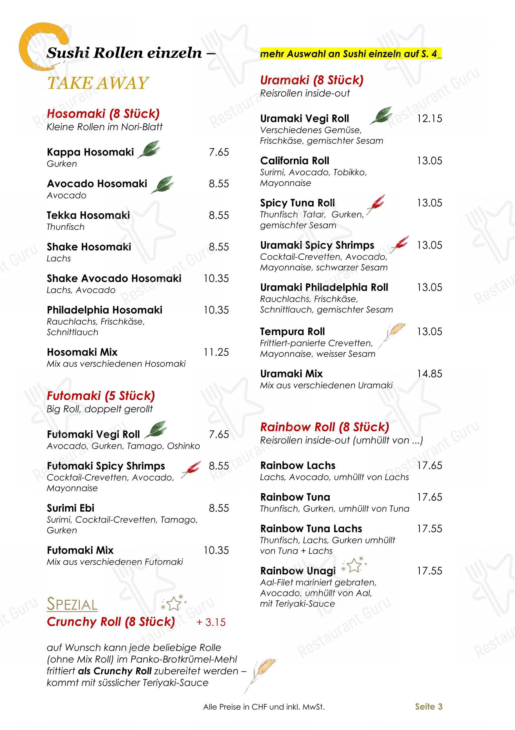 Menu per YEN'S Restaurant ristorante