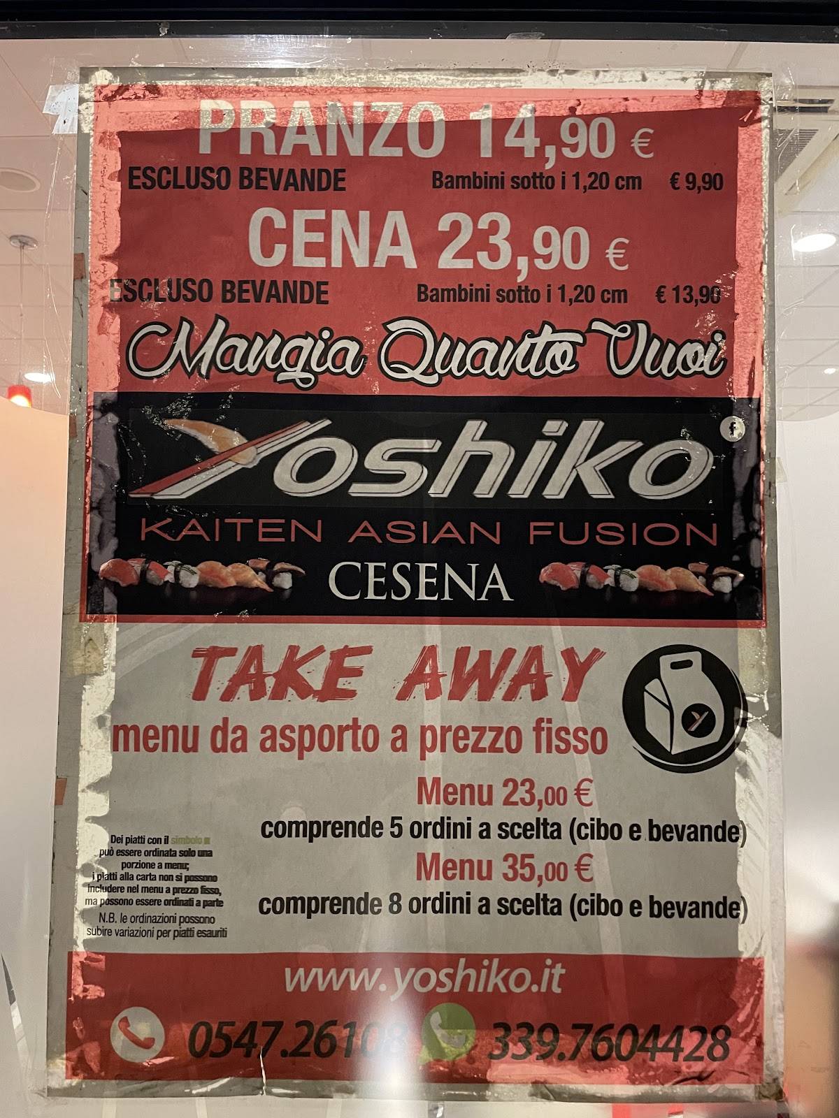 Menu di Yoshiko Rullo! 