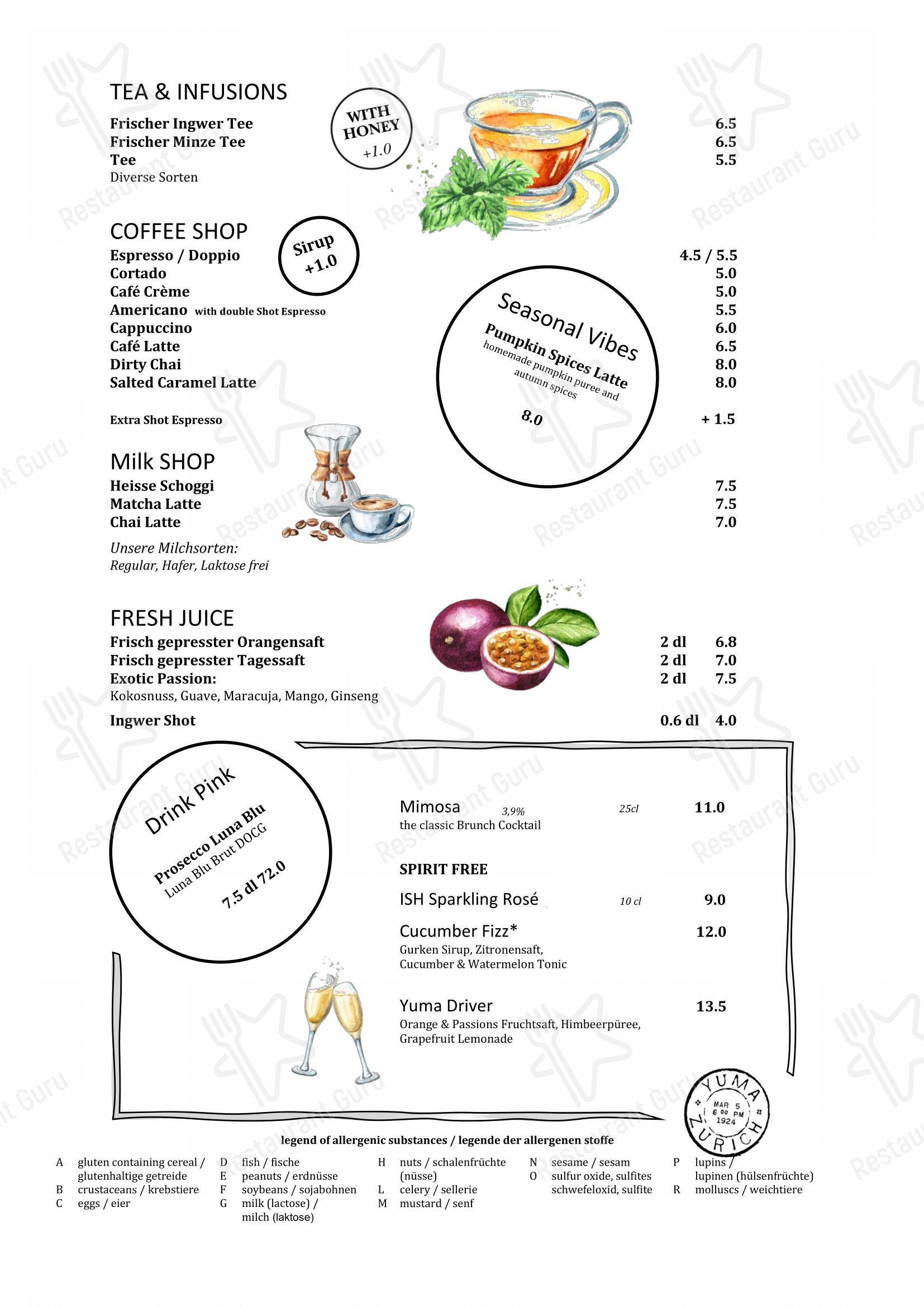 菜单 per Yuma in Zurigo