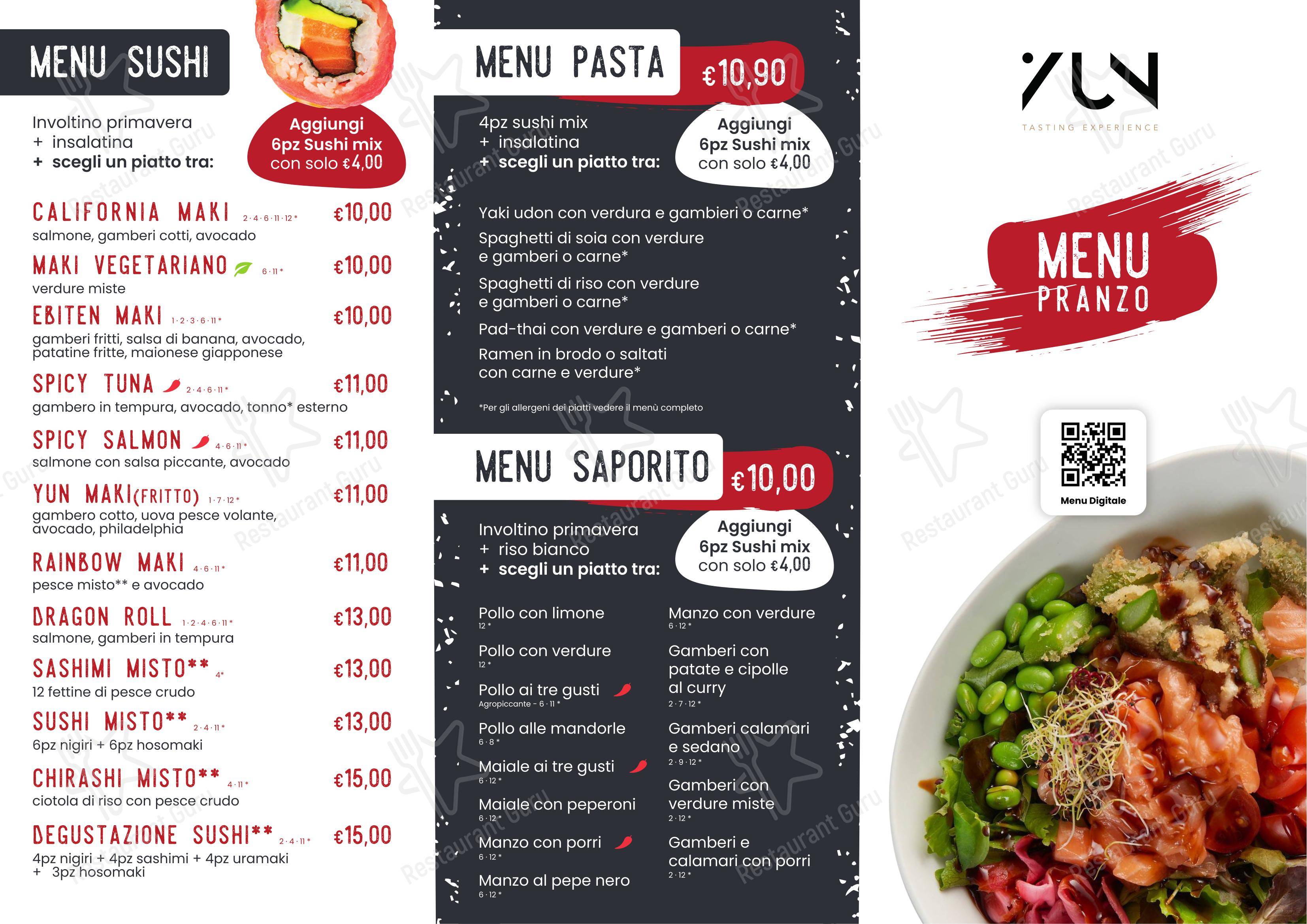 Menu per Yun Quick Lonato in Lonato