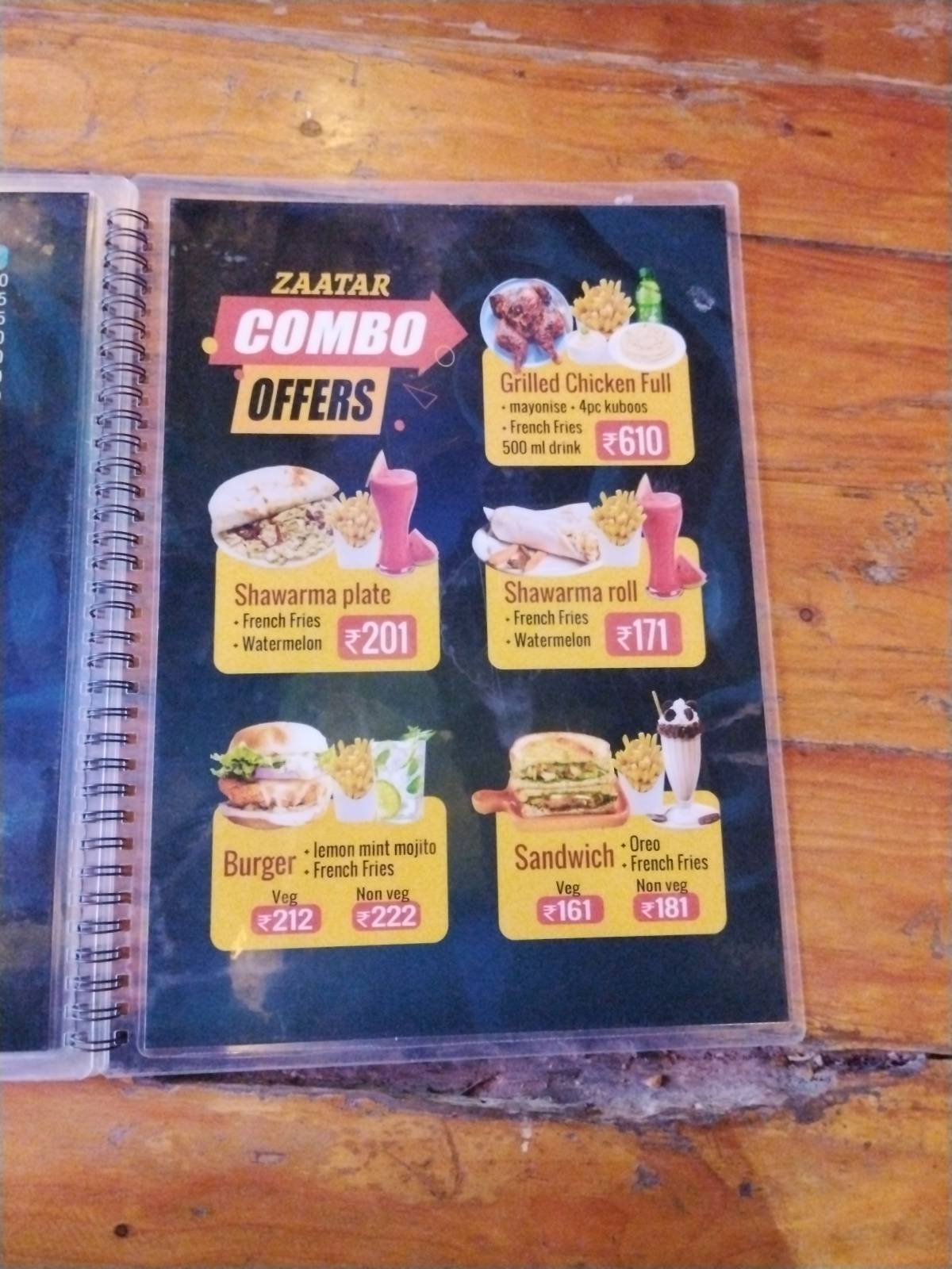 Zaatar - Resto Cafe menu